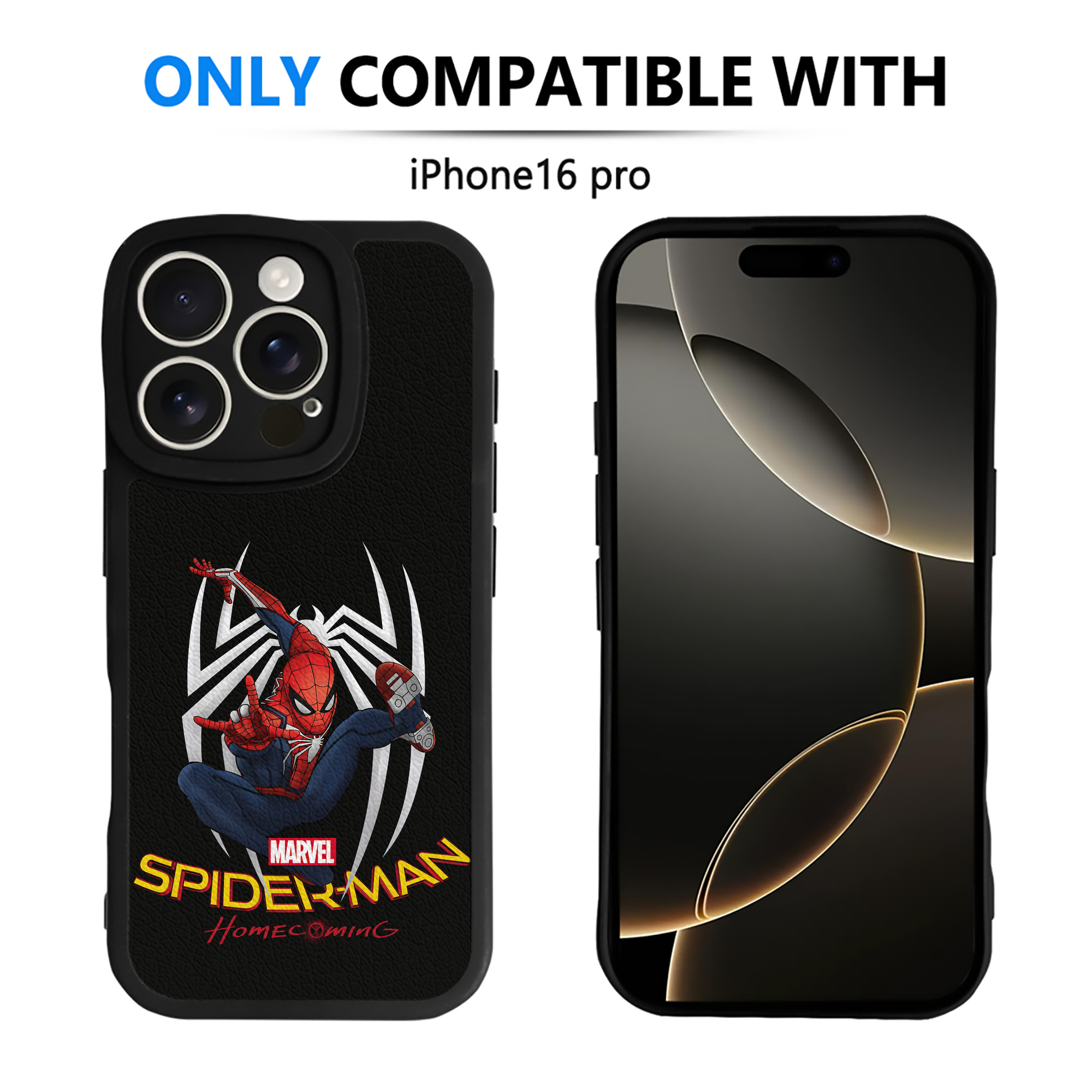 Spider Man スパイダーマン 【iPhone 16シリーズ対応】シリコンスマホケース（レザー調） 材質：シリコン